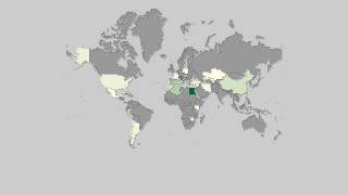 Map of countries by Artichoke production Thumbnail