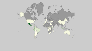 Map of countries by Avocado production Thumbnail