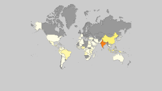 Map of countries by Banana production Thumbnail