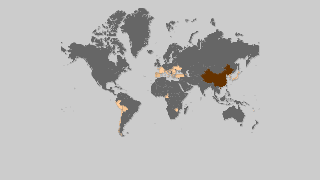 Map of countries by Chestnut production Thumbnail