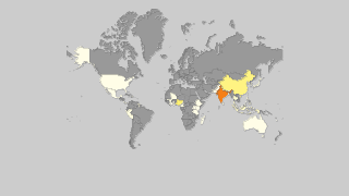 Countries by Ginger production Thumbnail