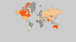 Map of countries by Lentil production Thumbnail
