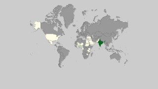 Map of countries by Okra production Thumbnail