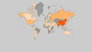 Map of countries by Pumpkin production Thumbnail