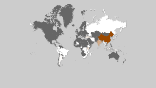 Map of countries by Tea production Thumbnail
