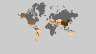 Countries by Walnut production Thumbnail